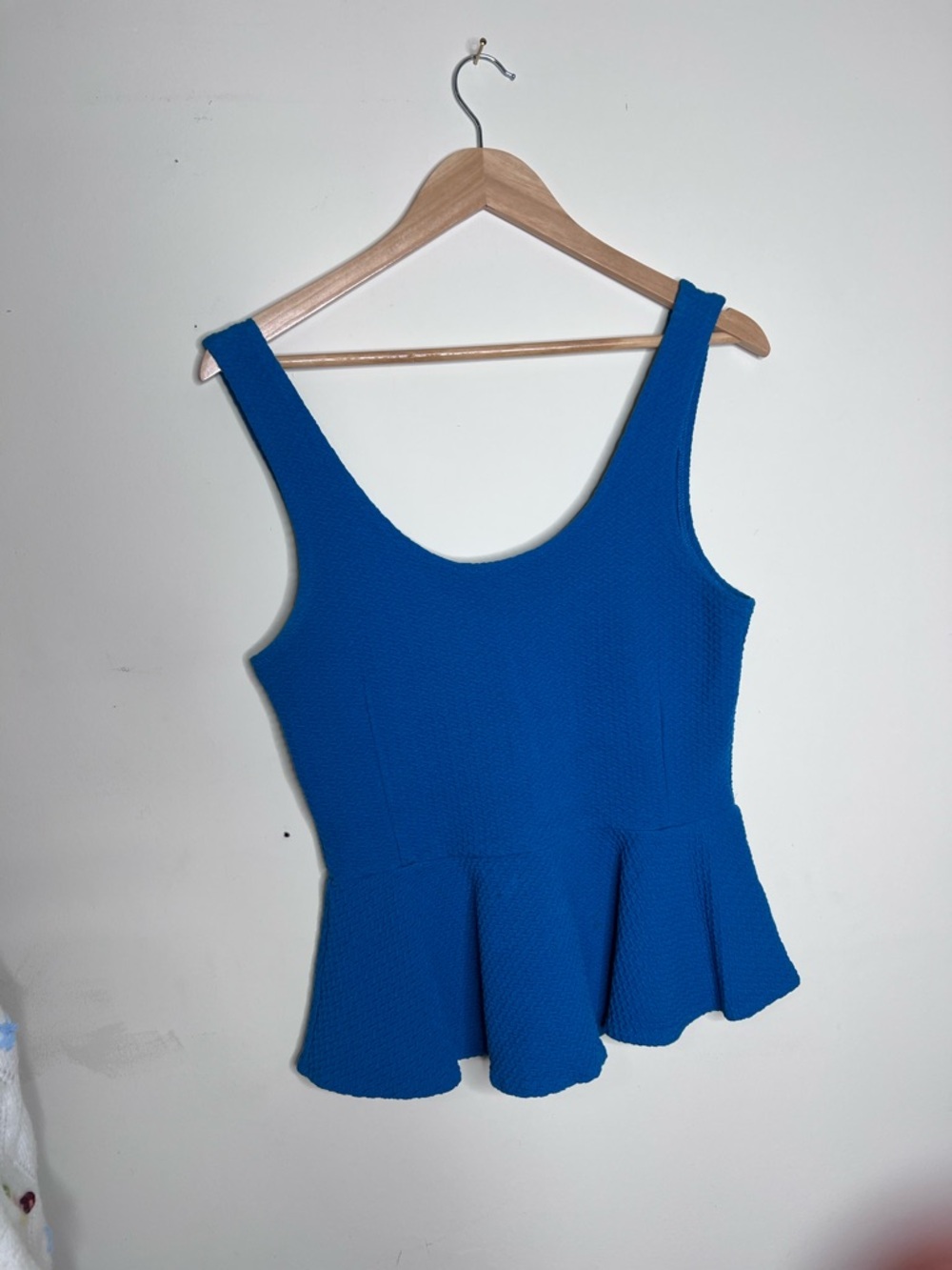Anthropologie Royal Blue Textured Peplum Camisole